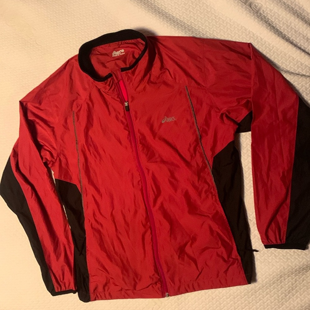 ASICS Red and Black Windbreaker